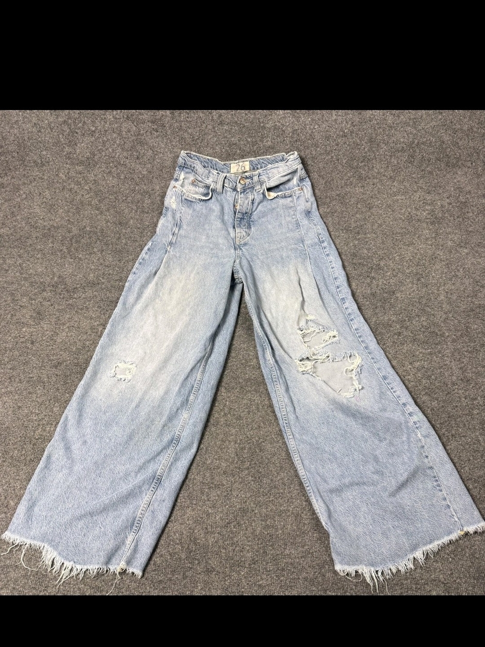We the Free distressed wide leg jeans